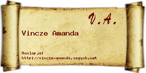 Vincze Amanda névjegykártya